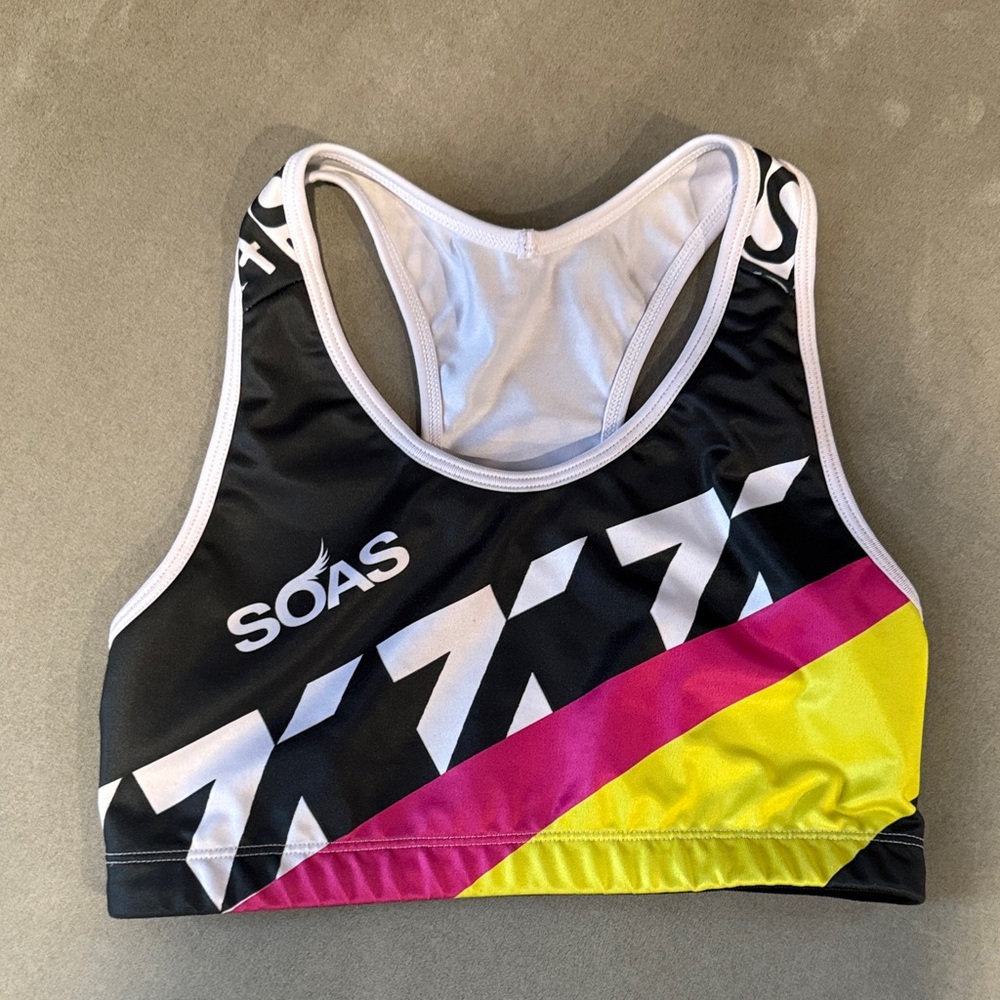 SOAS Black and Yellow vintage Sports Bra
